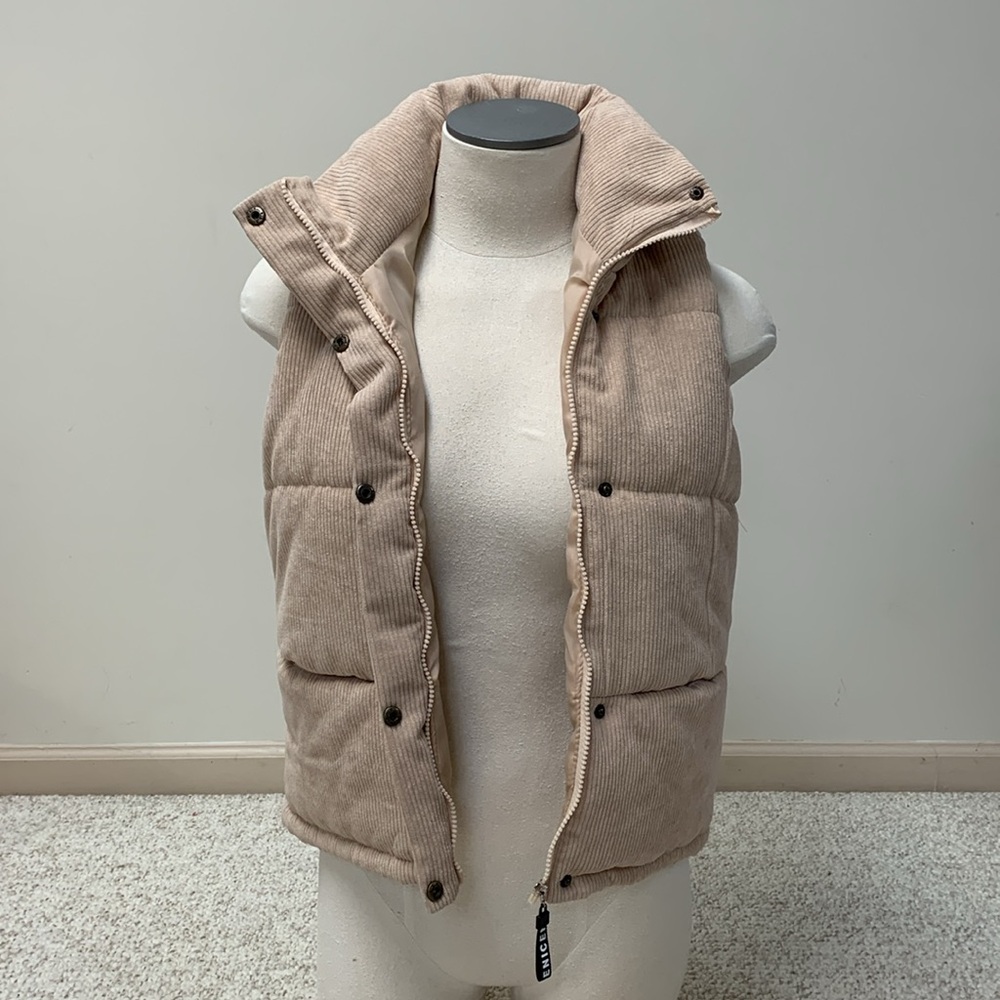 Tan Corduroy Puffer Vest